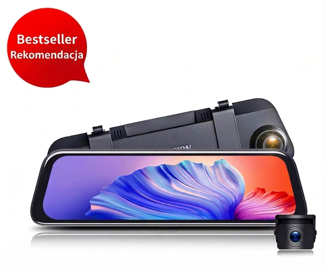Wideorejestrator w lusterku wstecznym z funkcją streamingu